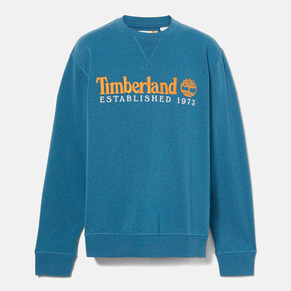 Timberland Established 1973 Embroidered Logo Crew Neck Sweatshirt Dark Denim Men'S