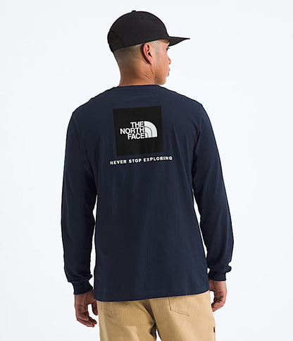 The North Face Men Evolution Box NSE Regular Long-Sleeve Tee White Dune TNF Mid Grey Heather Sumac Summit Navy Woodland Green