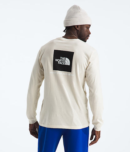 The North Face Men Evolution Box NSE Regular Long-Sleeve Tee White Dune TNF Mid Grey Heather Sumac Summit Navy Woodland Green