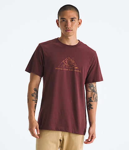 The North Face Men Evolution Mtn Base Short-Sleeve TeeGraphic Sumac White Dune Smokey Brown