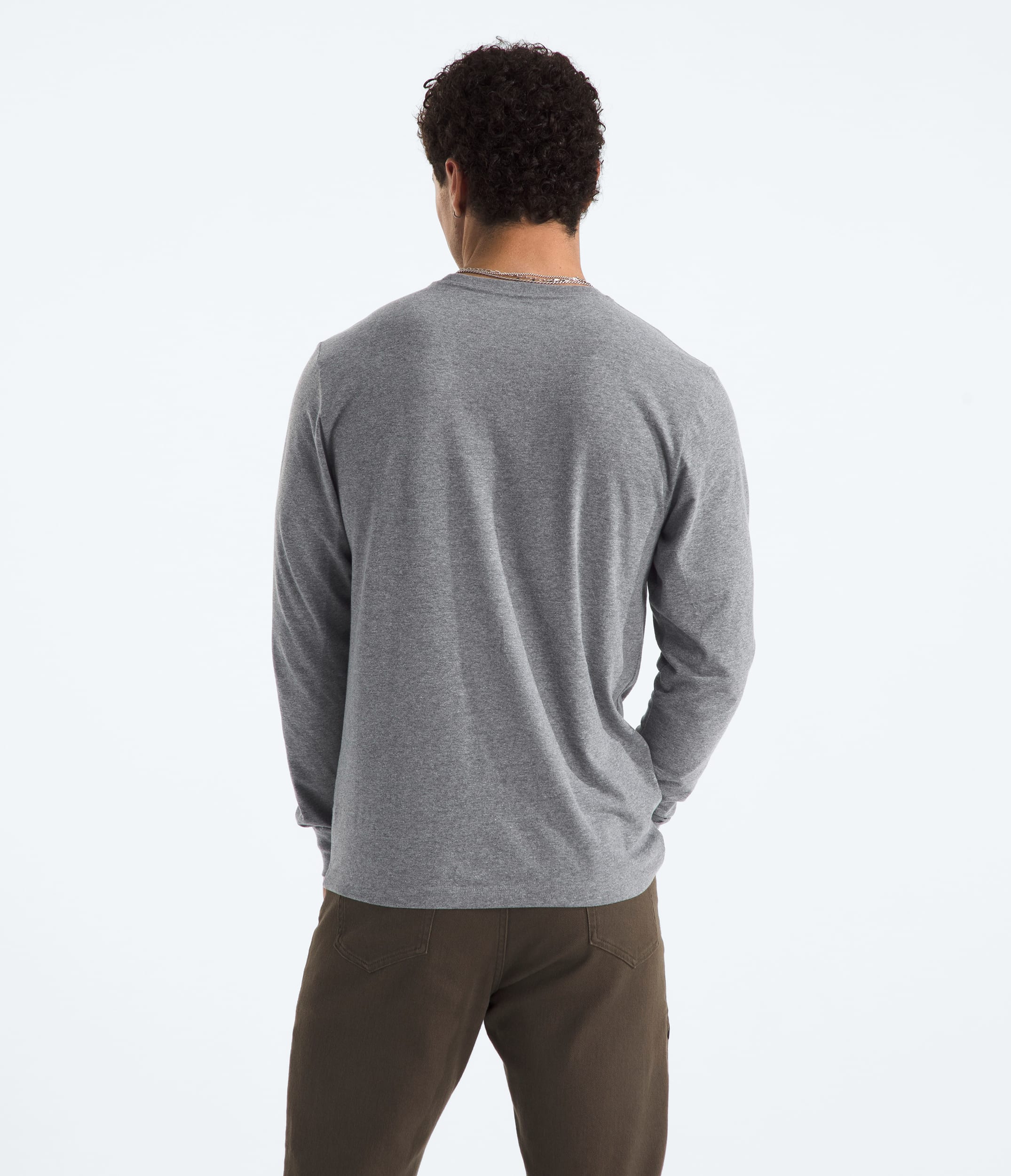 The North Face Men’s Evolution Simple Dome Regular Long-Sleeve Tee TNF Mid Grey Heather