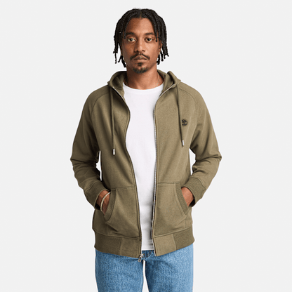 Timberland Exeter River Loopback Full Zip Hoodie Leaf Green Men'S