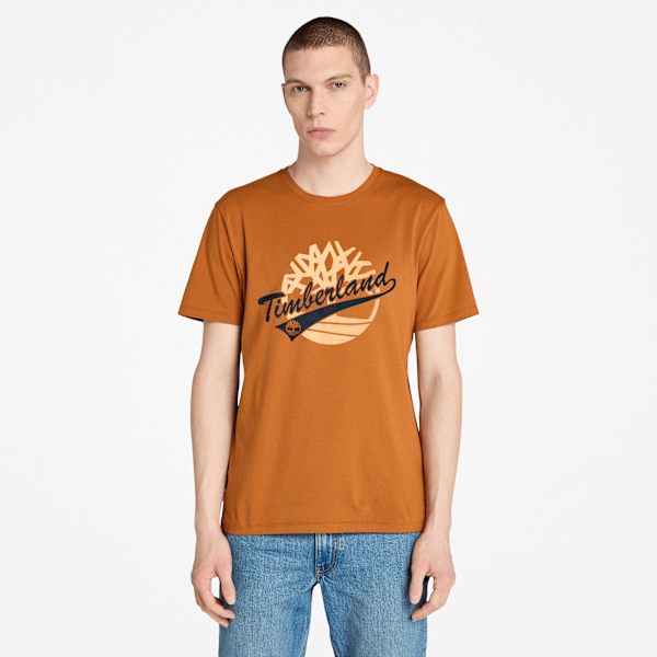 Timberland Front Graphic T-Shirt Leather Brown Men'S
