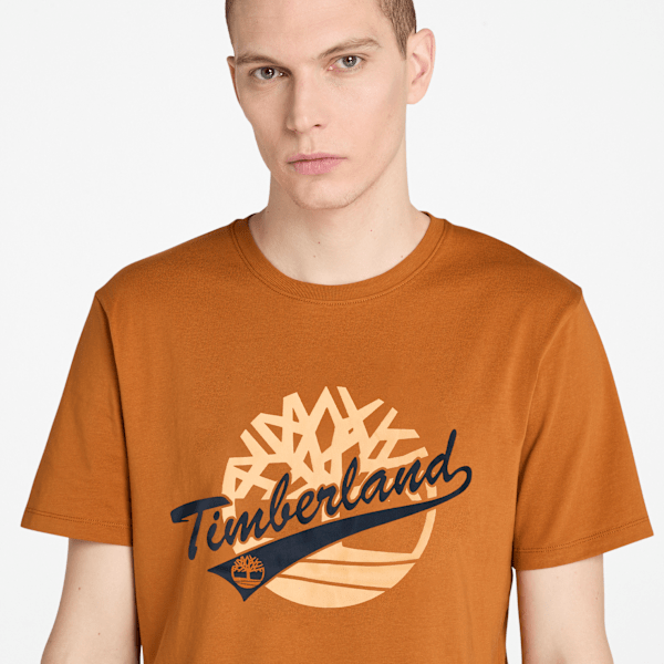 Timberland Front Graphic T-Shirt Leather Brown Men'S