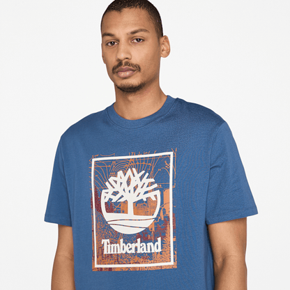 Timberland Front Seasonal Stack Logo Graphic T-Shirt Dark Blue Men'S