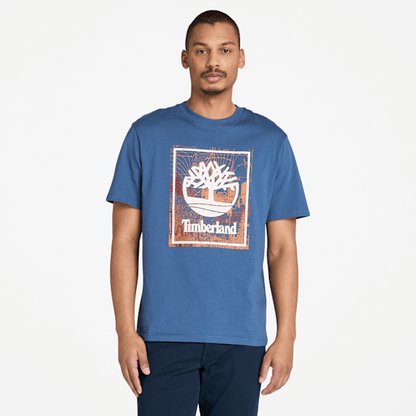 Timberland Front Seasonal Stack Logo Graphic T-Shirt Dark Blue Men'S