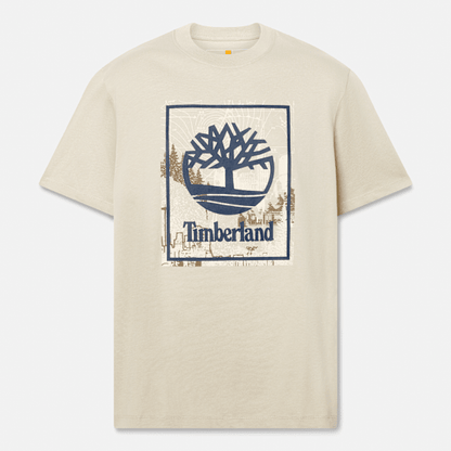 Timberland Front Seasonal Stack Logo Graphic T-Shirt Taupe Men'S