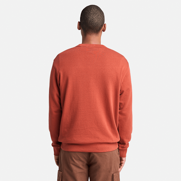 Timberland Front Timbs Graphic Crew Neck Sweatshirt Burnt Henna Men'S