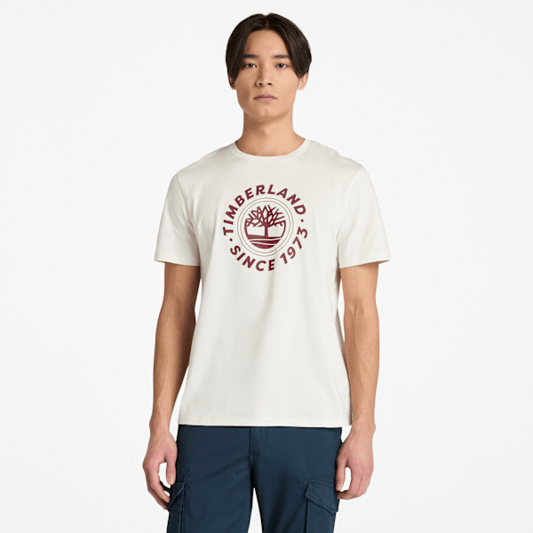 Timberland Graphic Short-Sleeve T-Shirt Vintage White Men'S