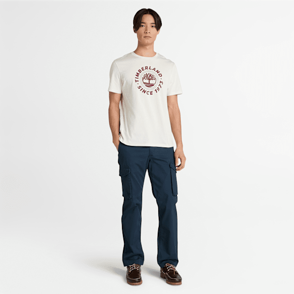 Timberland Graphic Short-Sleeve T-Shirt Vintage White Men'S