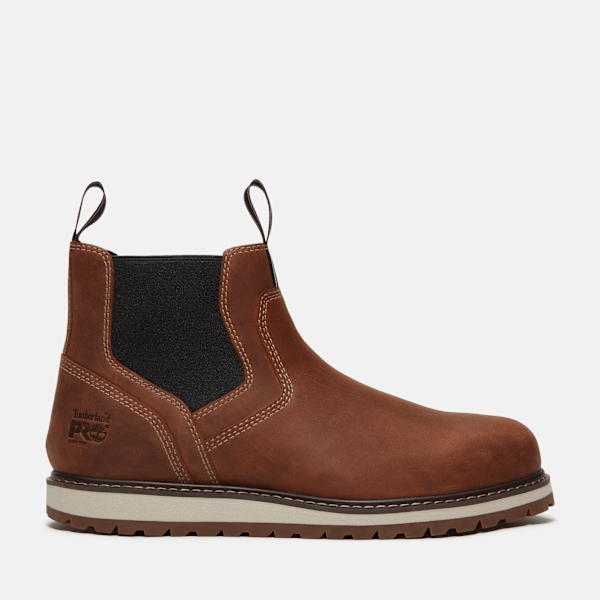 Timberland Irvine Chelsea Soft Toe Work Boot Medium Brown Full-Grain Men'S