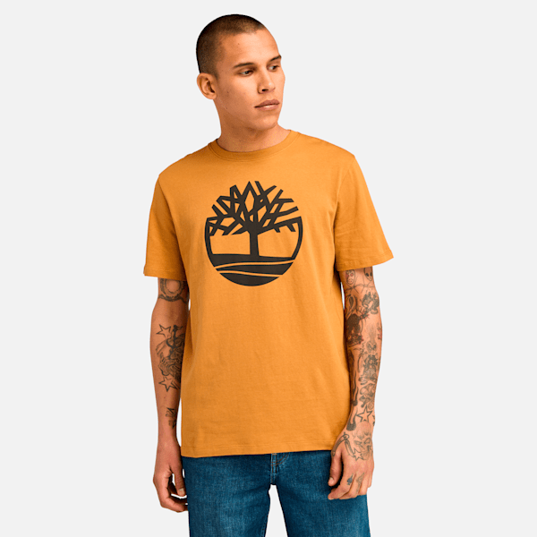 Timberland Kennebec River Tree Logo T-Shirt Wheat Men'S