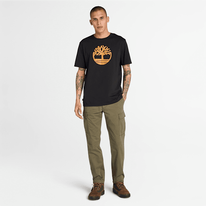 Timberland Kennebec River Tree Logo T-Shirt Black/Wheat Men'S