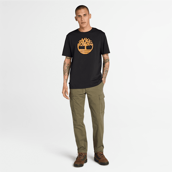 Timberland Kennebec River Tree Logo T-Shirt Black/Wheat Men'S