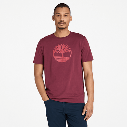 Timberland Kennebec River Tree Logo T-Shirt Burgundy Men'S