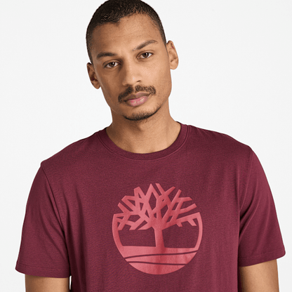 Timberland Kennebec River Tree Logo T-Shirt Burgundy Men'S