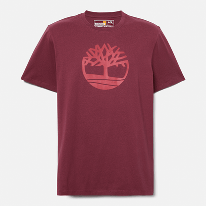 Timberland Kennebec River Tree Logo T-Shirt Burgundy Men'S