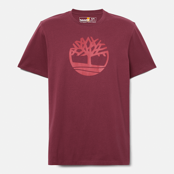 Timberland Kennebec River Tree Logo T-Shirt Burgundy Men'S