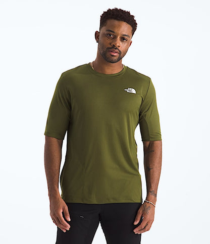 The North Face Men LIGHTRANGE Packable Short-Sleeve Tee White Dune Forest Olive TNF Black