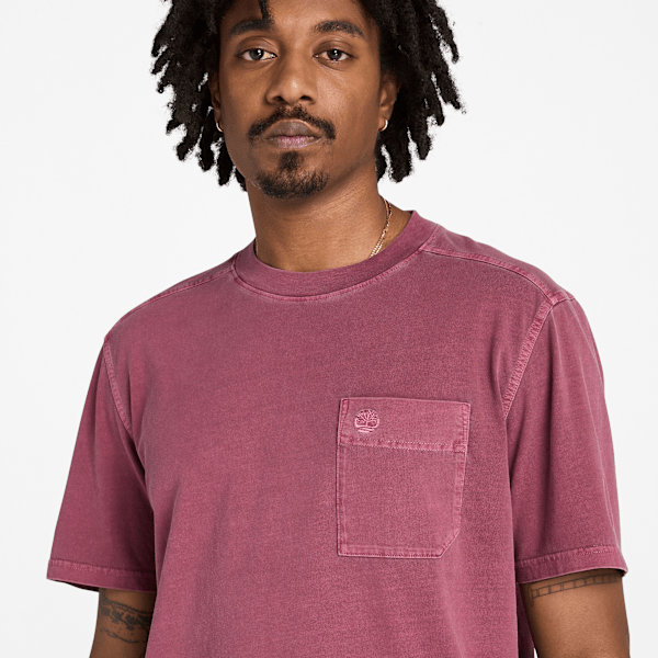 Timberland Merrymack River Chest Pocket T-Shirt Burgundy Men'S