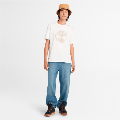Timberland Merrymack River Garment Dye Logo Graphic T-Shirt Undyed Men'S