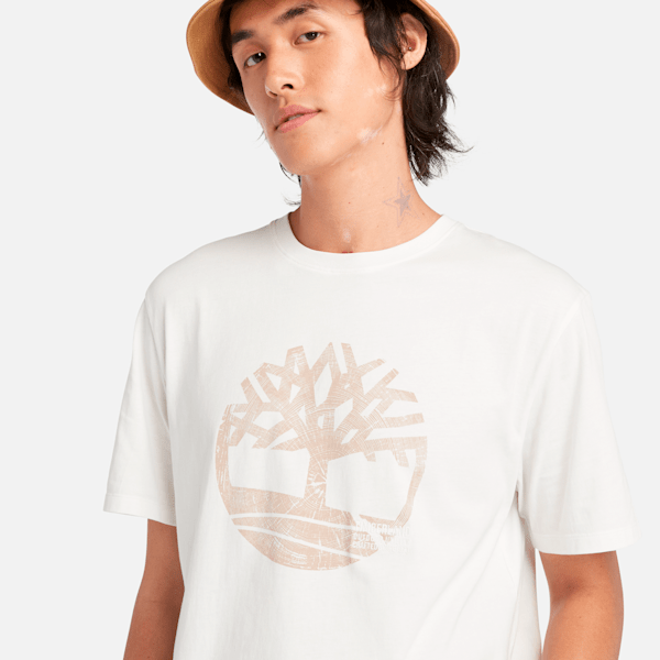 Timberland Merrymack River Garment Dye Logo Graphic T-Shirt Undyed Men'S