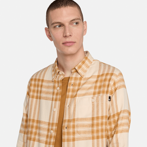 Timberland Midweight Flannel Check Shirt Light Beige Men'S