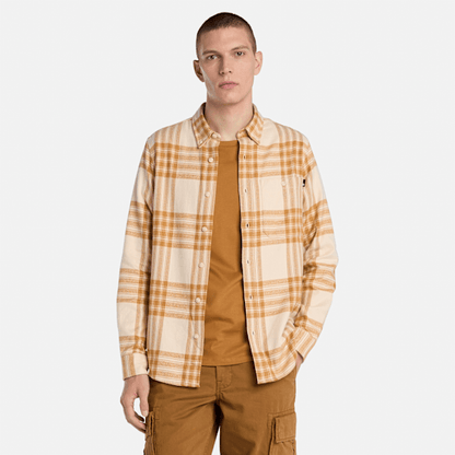 Timberland Midweight Flannel Check Shirt Light Beige Men'S