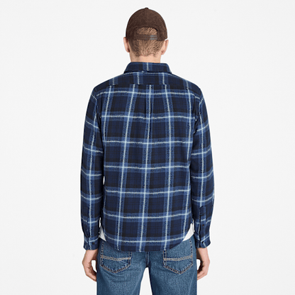 Timberland Midweight Flannel Checkered Shirt Dark Navy Men'S