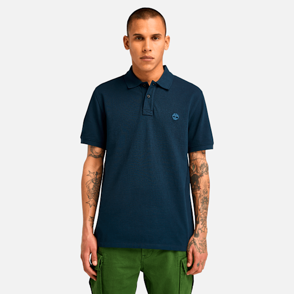 Timberland Millers River Short-Sleeve Pique Polo Shirt Dark Sapphire Men'S