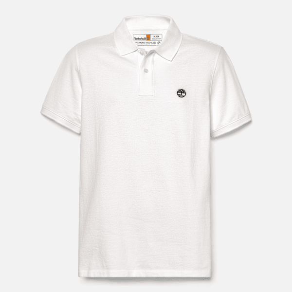 Timberland Millers River Short-Sleeve Pique Polo Shirt White Men'S