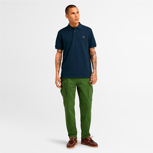 Timberland Millers River Short-Sleeve Pique Polo Shirt Dark Sapphire Men'S