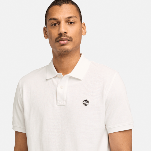Timberland Millers River Short-Sleeve Pique Polo Shirt White Men'S