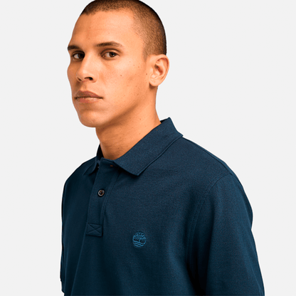 Timberland Millers River Short-Sleeve Pique Polo Shirt Dark Sapphire Men'S