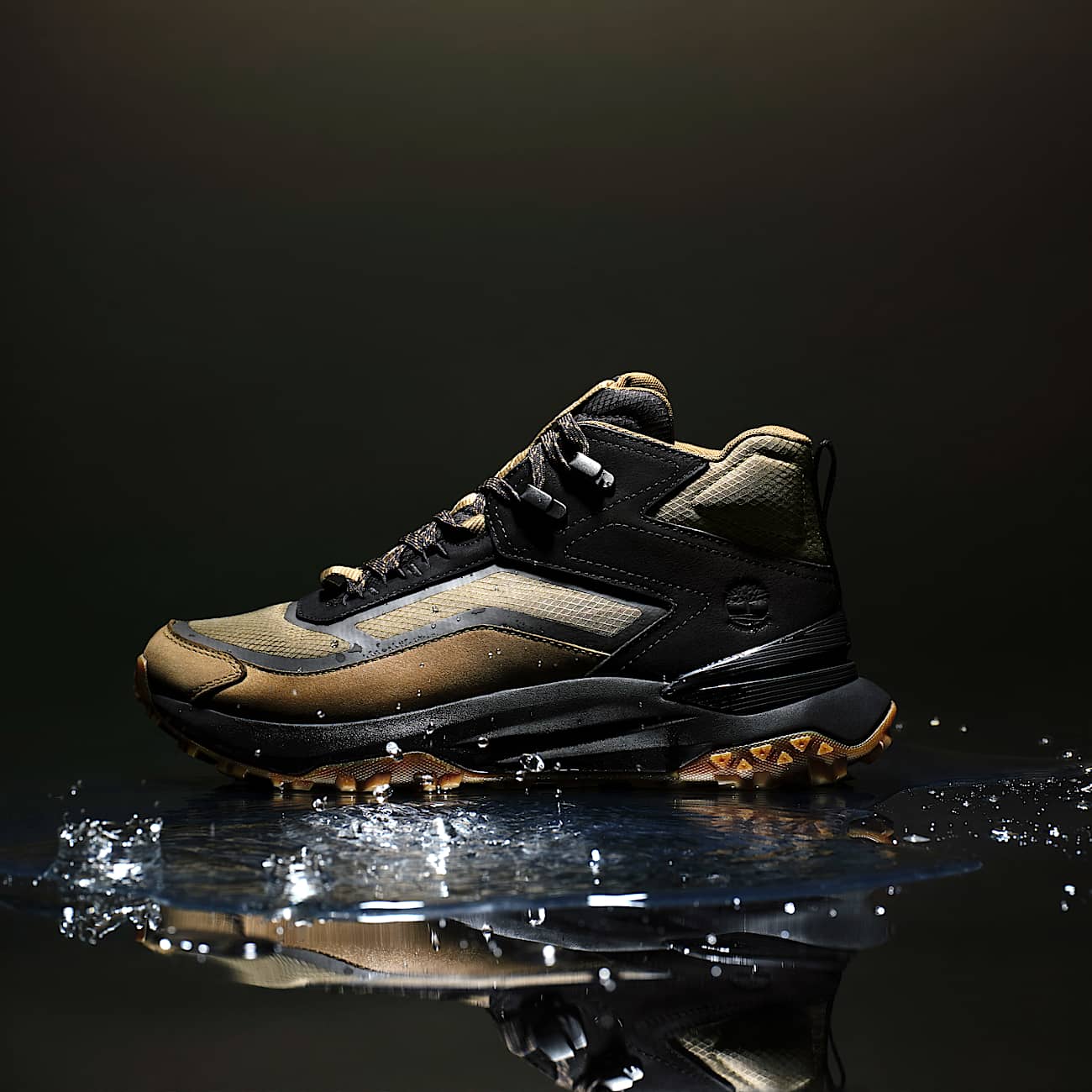 Timberland Men'S Motion Access Mid Waterproof Sneaker Olive Green Ripstop