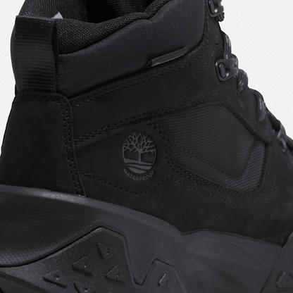 Timberland Motion Scramble Mid Lace-Up Waterproof Hiker Black Nubuck Men'S