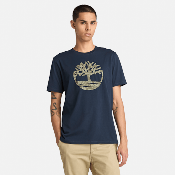 Timberland Northwood Floral T-Shirt Navy Men'S