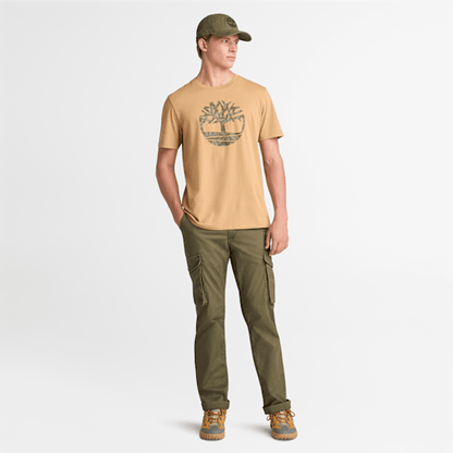 Timberland Northwood Floral Tree Logo Short-Sleeve T-Shirt Light Wheat Men'S