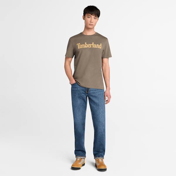 Timberland Northwood Logo Short-Sleeve T-Shirt Medium Brown Men'S