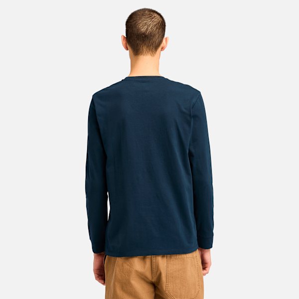 Timberland Oyster River Chest Logo Long-Sleeve T-Shirt Dark Sapphire/Dark Denim Men'S
