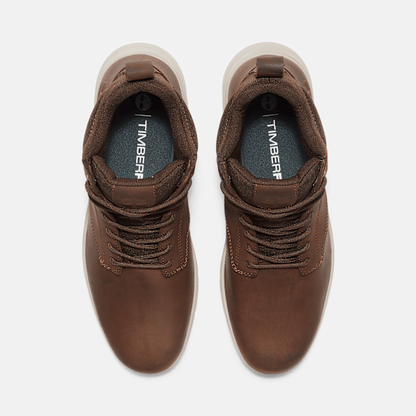 Timberland Mens Parker Street High-Top Sneaker Dark Brown Full-Grain