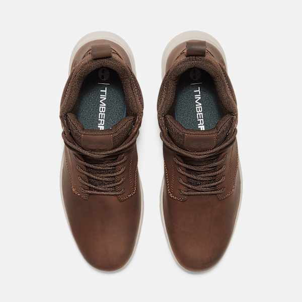 Timberland Mens Parker Street High-Top Sneaker Dark Brown Full-Grain