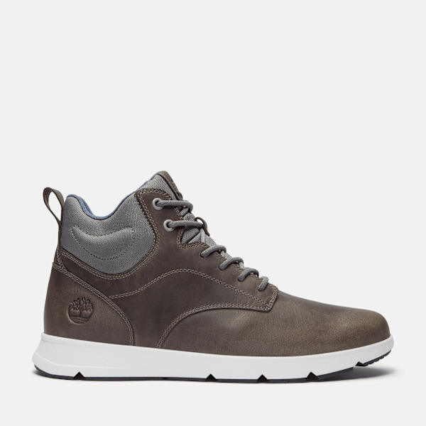 Timberland Mens Parker Street High-Top Sneaker Dark Grey Full-Grain