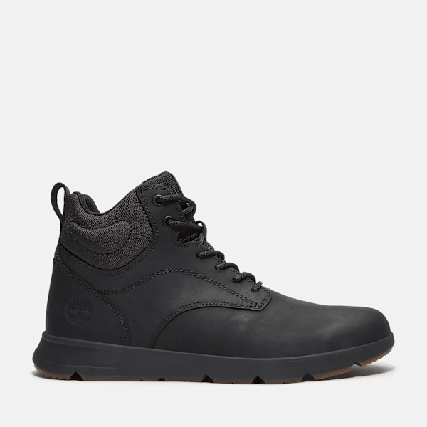 Timberland Mens Parker Street High-Top Sneaker Black Full-Grain
