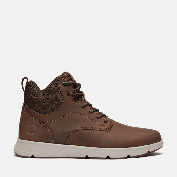 Timberland Mens Parker Street High-Top Sneaker Dark Brown Full-Grain