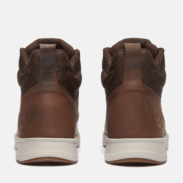 Timberland Mens Parker Street High-Top Sneaker Dark Brown Full-Grain