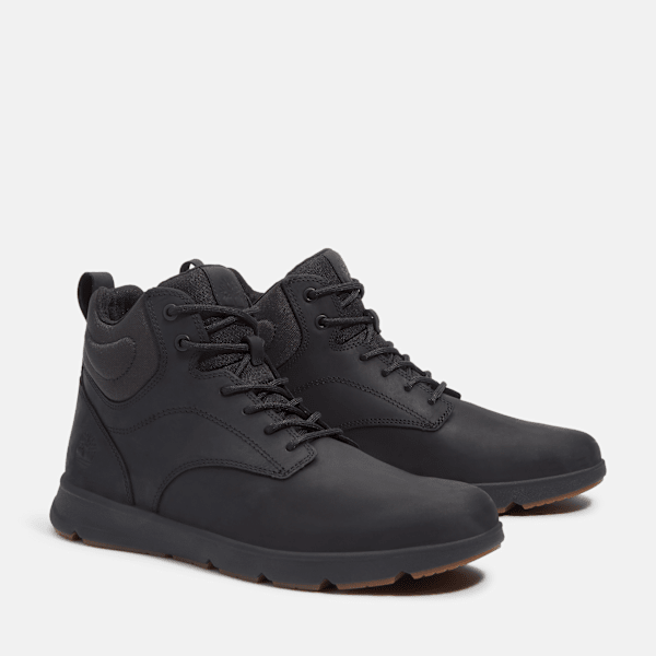 Timberland Mens Parker Street High-Top Sneaker Black Full-Grain