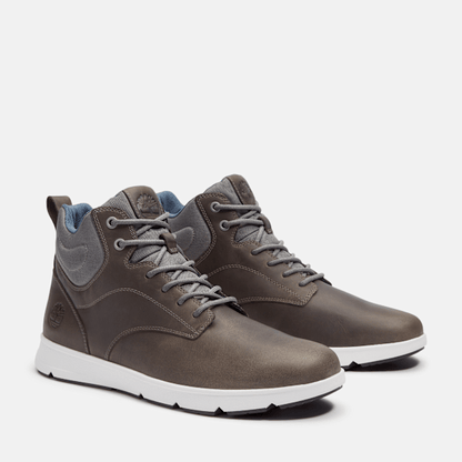 Timberland Mens Parker Street High-Top Sneaker Dark Grey Full-Grain