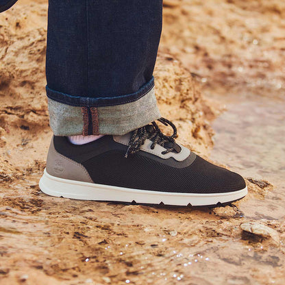 Timberland Men'S Parker Street Low Lace-Up Sneaker Black Knit