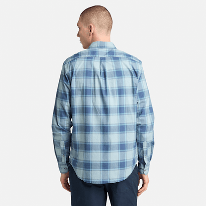 Timberland Poplin Check Shirt Dark Denim Men'S